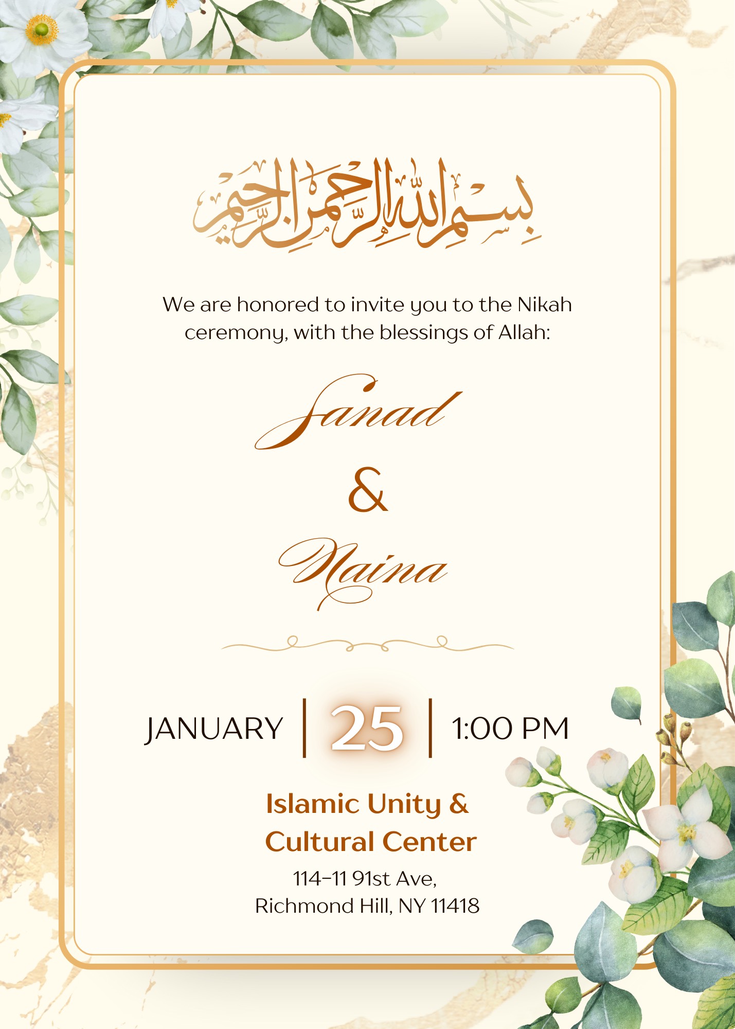 Sanad & Naina Nikah Invitation